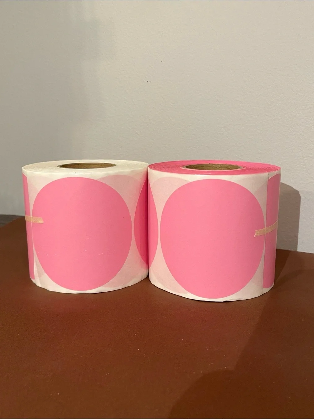 1000 count Pink Circle Sticker Rolls Matte - Crafts, Parties, Labeling